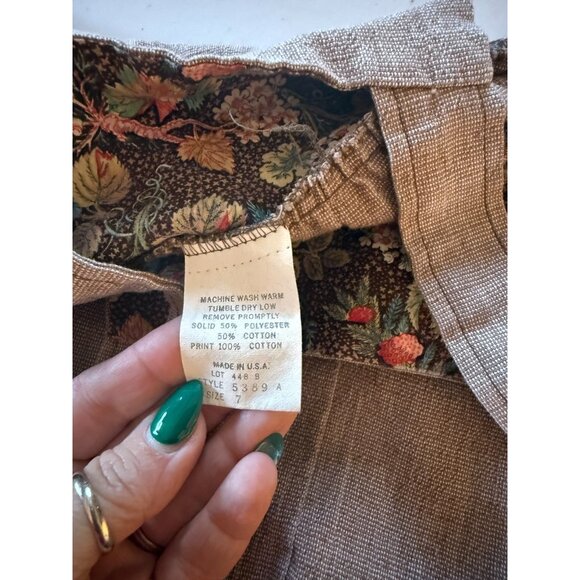 Vintage 70s Jumper Dress Brown Slash Pockets Fall Womens Size Medium M 7 - Picture 6 of 6